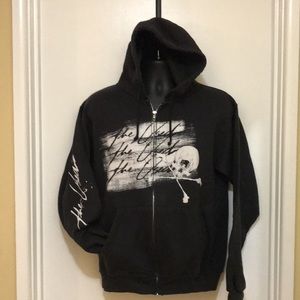 The Used - Black and White Zip-Up Hoodie - Men’s Medium